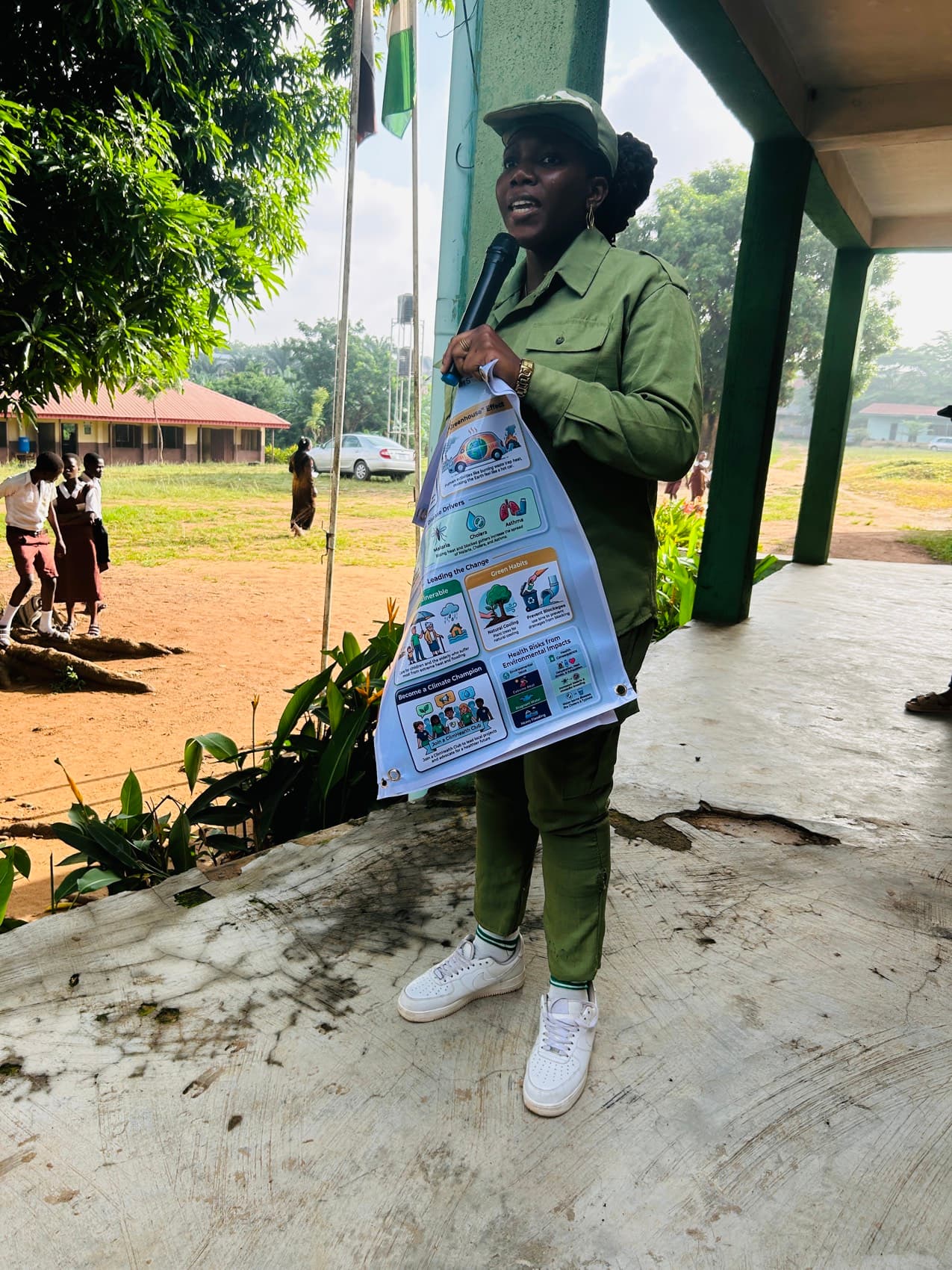 ACHII school outreach students gathered outdoors
